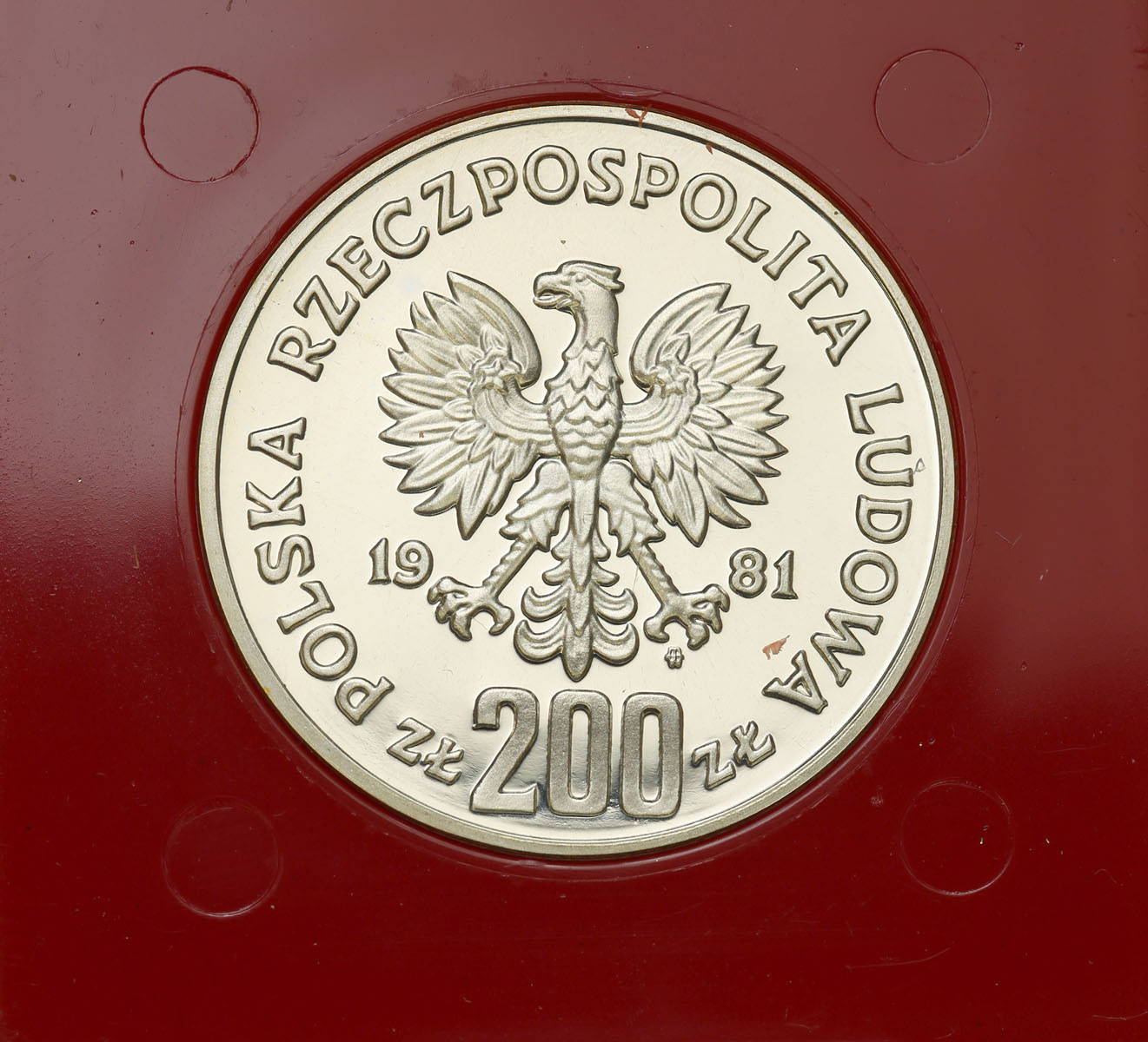 PRL. PRÓBA srebro 200 złotych 1981 Herman - półpostać